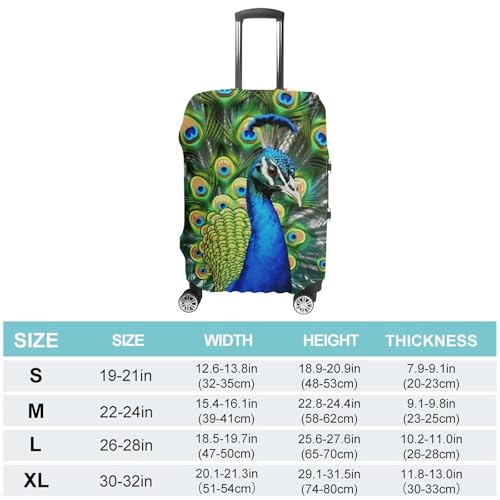 Blue Peacock Luggage Cover, Washable Elastic Suitcase Cover Protector Fit 18-32 Inch Luggage2