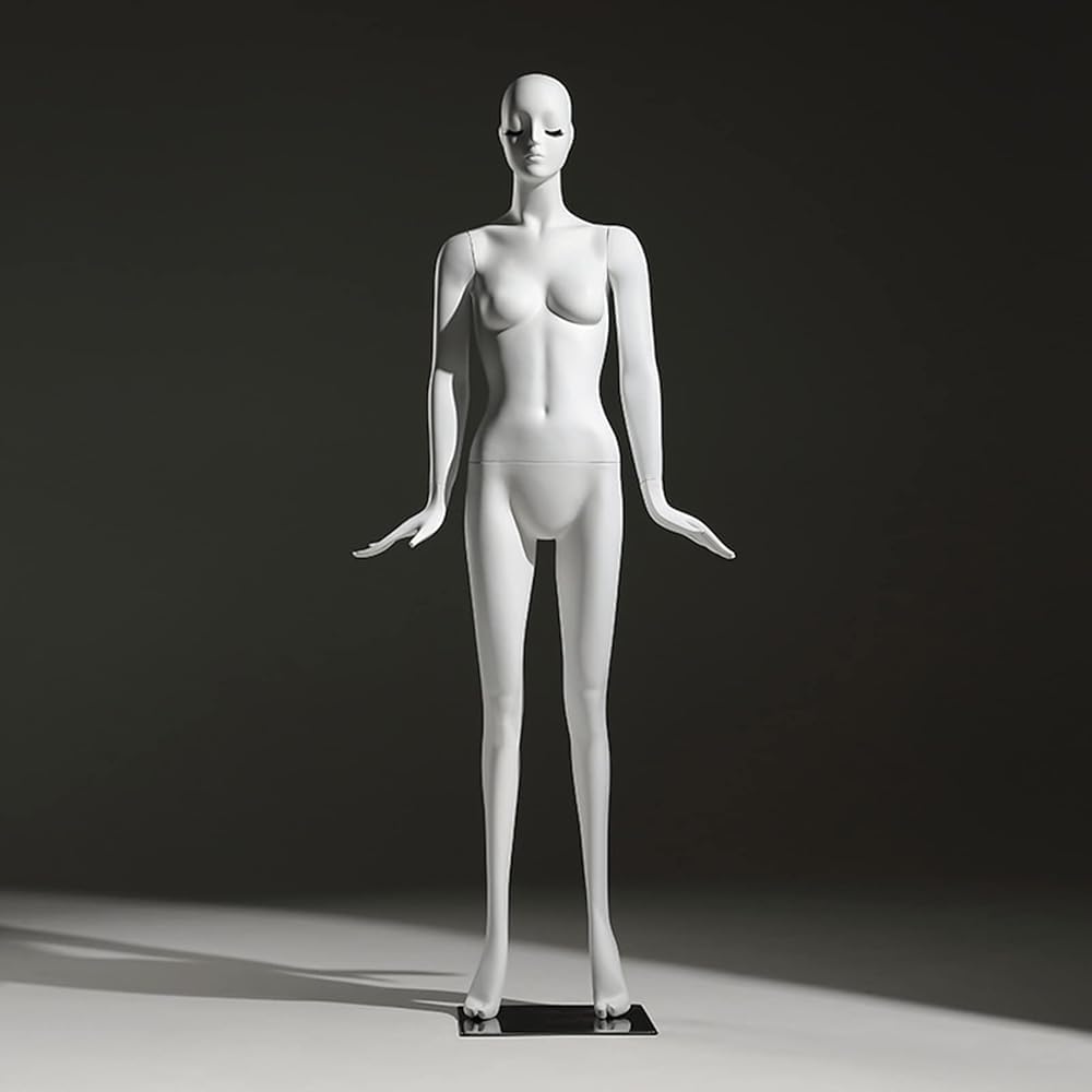 Female Mannequin, Realistic Model Display Torso Metal Base, Retail Mannequins for Clothing Store and Shopwindow, FRP Material (Color:B)