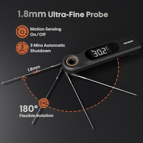 ideal zum Messen von Steaks bis 300°C Kerntemperatur. - Detailansicht von INKBIRD IHT-51K Fleischthermometer Deal –...