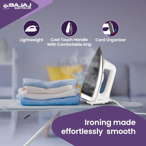 Image of Bajaj Popular Plus 750 W Dry Iron (White)
