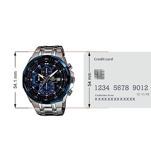 Image of Casio Edifice EFR-539D-1A2VUDF Black Analog Dial Silver Stainless Steel Band Men's Watch Chronograph 100M Water Resistant EX190