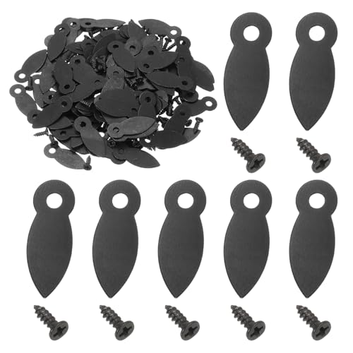 Image of uxcell 120pcs Picture Frame Backing Clips, 0.98 inch Photo Frame Turn Buttons Fasteners Hardware Corner Clip with 120pcs Screw for Hanging Pictures Craft Drawings, Melon-Seed Shaped Black