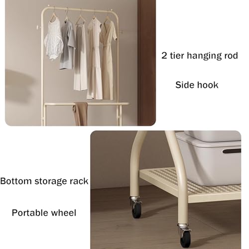 Portant vêtements double barre blanc pour optimiser petits espaces