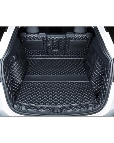 2026 Tesla Model Y Juniper 5-Seat Full Coverage Trunk Liner Heavy Duty Waterproof Cargo Mat (Black/Black)