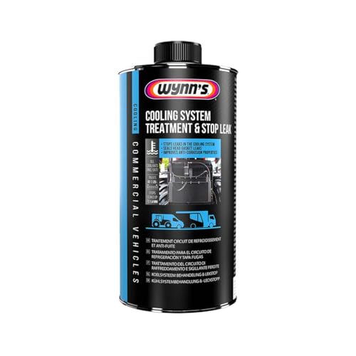 Wynn's Commercial Vehicle Cooling System Treatment & Stop Leak - Stops Radiator and Head Gasket Leaks - Protects Against Rust and Corrosion - Safe for Rubber and Sensors - 1L