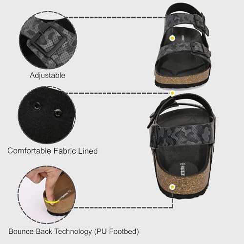 Image of Centrino Men's Berkin-Style Slip-On Sandals | Open Toe Design | Soft PU Footbed | Lightweight & Comfortable | Arch Support | On-Grip Sole | Casual Outdoor Wear (9215)