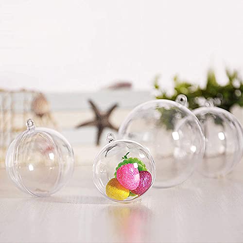 Zhmtang Diy Clear Plastic Christmas Fillable Balls, Acrylic Clear Plastic Ornaments Ball For Wedding, Party Decor (3.14''/80Mm) #TOP3
