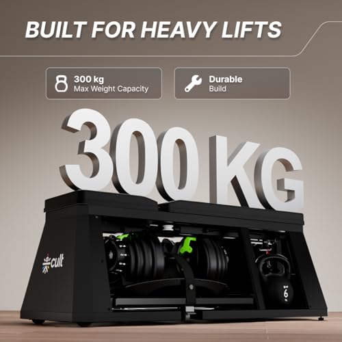 Image of Cult 4 in 1 Multi Home Gym with Cable Crossover, Adjustable Bench, Dumbbell & Weights Storage Rack | 300 Kg Capacity | 8-Level Incline /Decline | 3 Resistance Levels | Perfect for Home Gym