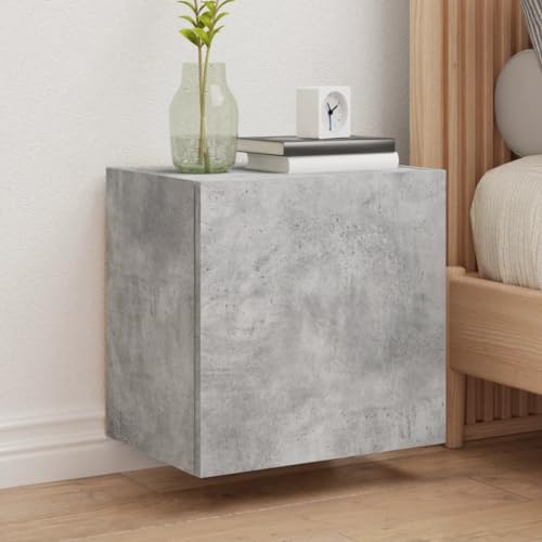 Teenpull Mueble de pared para TV, color gris hormigón, 40,5 x 30 x 40 cm, material de madera, duradero, montaje en pared para salón, dormitorio, almacenamiento multimedia