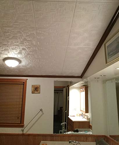 À LA MAISON CEILINGS R60 Country Wheat Foam Glue-up Ceiling Tile (384 sq. ft./Case), Pack of 144, Plain White - Thumbnail 2