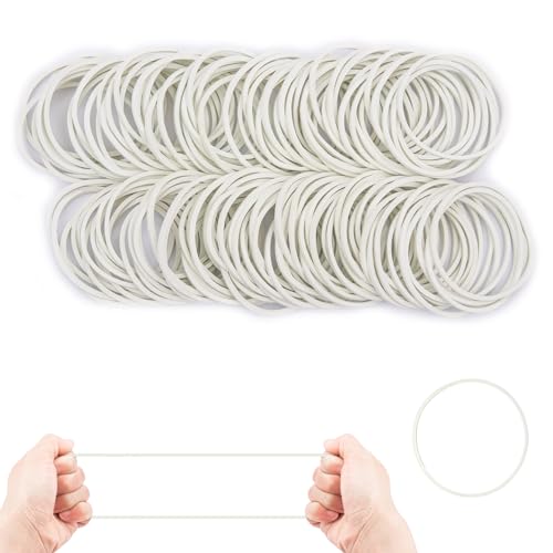 Elastici in gomma da 38 mm Diametro Elastici in Gomma da Ufficio, Spessore 1,5 mm, Colore Bianco,400Pezzi