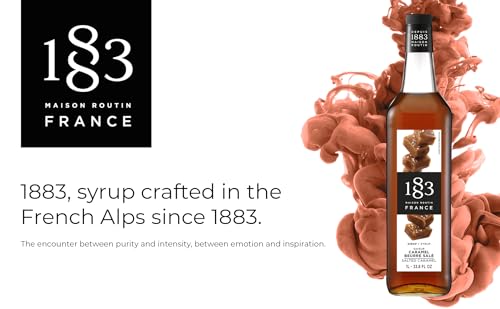Image of 1883 Salted Caramel Syrup for Drinks, Made in France, 1 Liter Glass Bottle
