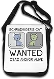 dead or alive 3 Sangle réglable Shrodinger\'s Cat Wanted Dead and Or Alive Sac à bandoulière humoristique Blanc
