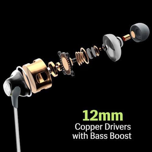Image of Lava Probuds E1c in Ear Earphone | 12mm Bass Boosted Copper Driver with Pocket Comfy C Type Jack with Wire Protector | Dual Tone Stylish Design | in-Built Mic | IPX4 Water Resistant (White)
