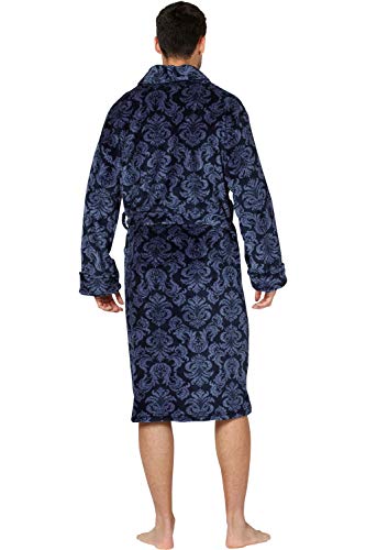 Intimo Men's Paisley Corel Robe, Navy2