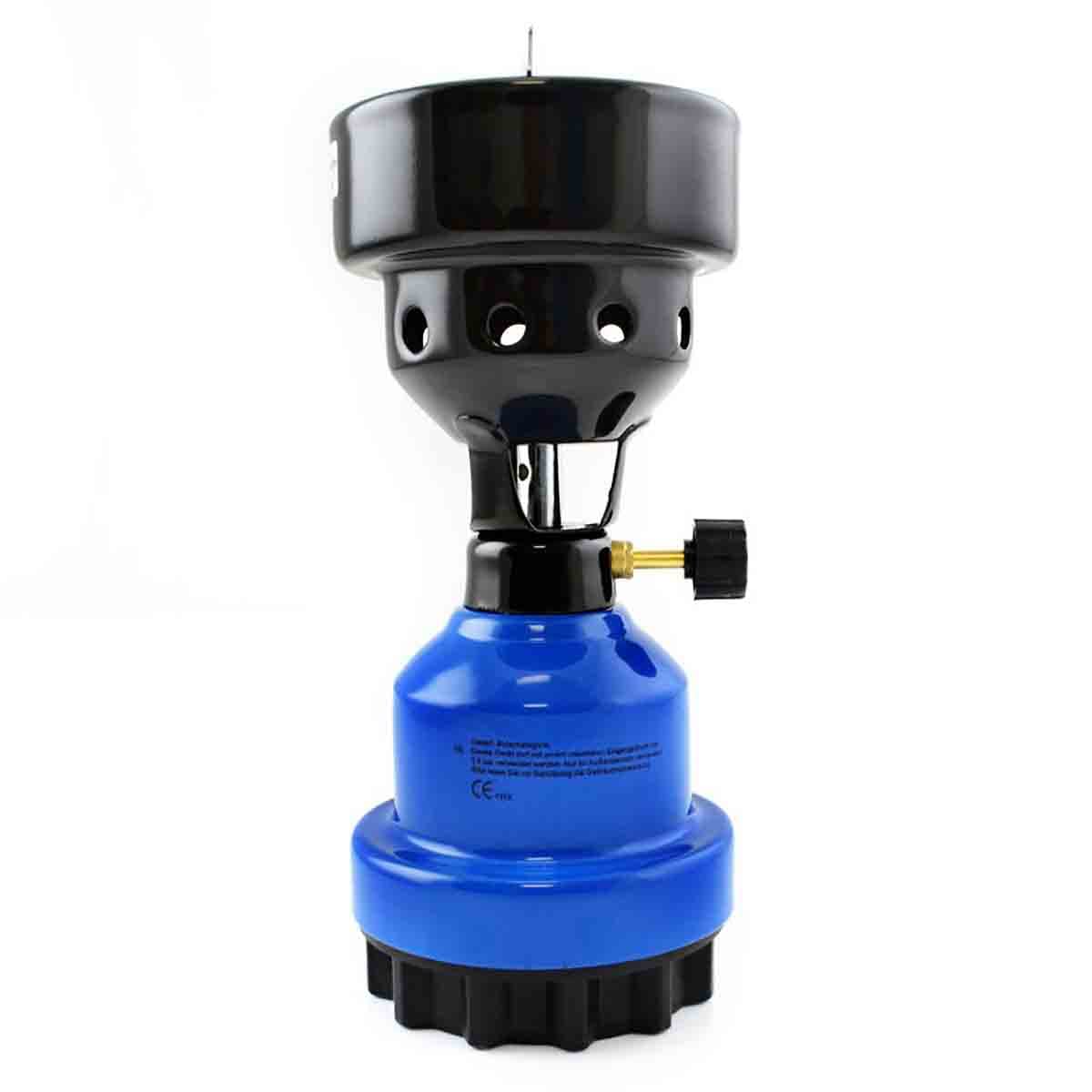 Clearfee Juego de hornillos de gas 2 en 1, hornillo de camping y encendedor de carbón, incluye 8 cartuchos de gas de 190 g, color negro, azul, rojo (azul)