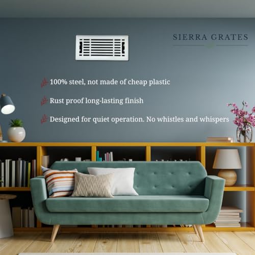 Sierra Grates 4" x 12" Linear Design Steel Floor Register in Glacier White Finish with mounting Clips for Floor or Side Wall Decorative Air Vent Covers- Floor Register 4” x 12” by Sierra Grates - Used condition - Image 8