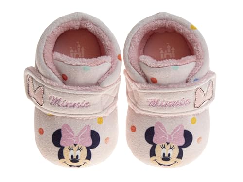 Image of Disney Baby Booties Girls Boys Infant Shoes - Mickey, Minnie and Winnie the Pooh First Walker Warm Socks Newborn Crib Slippers (Size 2,3,4 Infant)