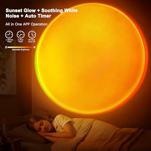 Tsrarey Sunset Lamp T3 – App-Controlled RGB Projector with White Noise — view 4