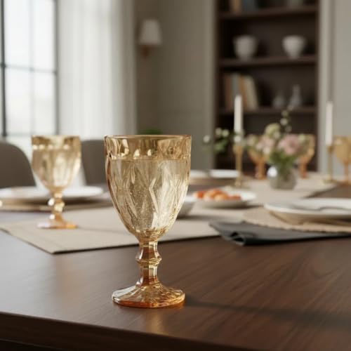 Jogo 12 Taças de Vidro 325ml Diamante Gold Copo Resistente Transparente Imperial ou Kit Conjunto 6un (6)