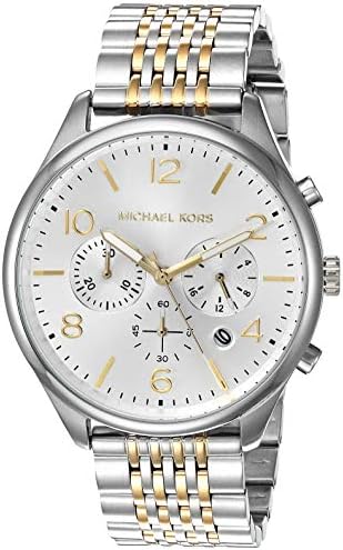 ★MICHAEL KORS★　クリスタルベゼルウォッチ　ホワイト×ゴールド Michael Kors Relógio masculino de quartzo Merrick com pulseira