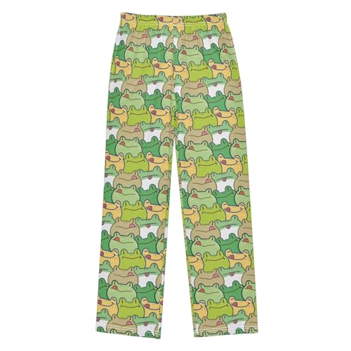 ZZXXB Funny Frogs Pattern Boys Long Pants Soft Trousers Elastic Waist Kids Lounge Bottoms with Pockets S-XL