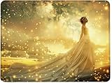 Mauspad klein 42 x 35 x 0.3 cm Weiches Gaming Mousepad Mauspad Brautkleid Verbessert Geschwindigkeit und Präzision für Büro,Texturierter Stoff, Wasserdicht Rutschfestes Gummi Geschenke Mädchen w0j-252