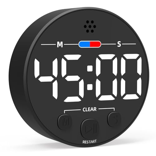 Zonopy Digitaler LED-Timer, magnetischer Countdown-Timer für Küche, Klassenzimmer, Whiteboard, Kinder, Kleinkinder, Spiele, Produktivität, Fokus, Arbeit, Büro