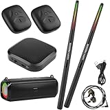 Electronic Drum Set Pocket Air Drum Sticks Set with Air Drumsticks & Pedals & Bluetooth Adapter & Earphone,Play Drum Anywhere Anytime 8 Sounds for Beginners, Teens & Adult Drummer Gift With Speaker