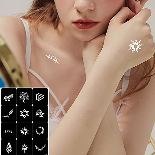 Xmasir 482 Pcs Henna Tattoo Stencils Kit 20 Sheets Henna Glitter Airbrush Stencil Temporary Tattoo Stickers Set Women Face Paint Body Art Gifts For Boys And Girls (Red 1) #TOP5