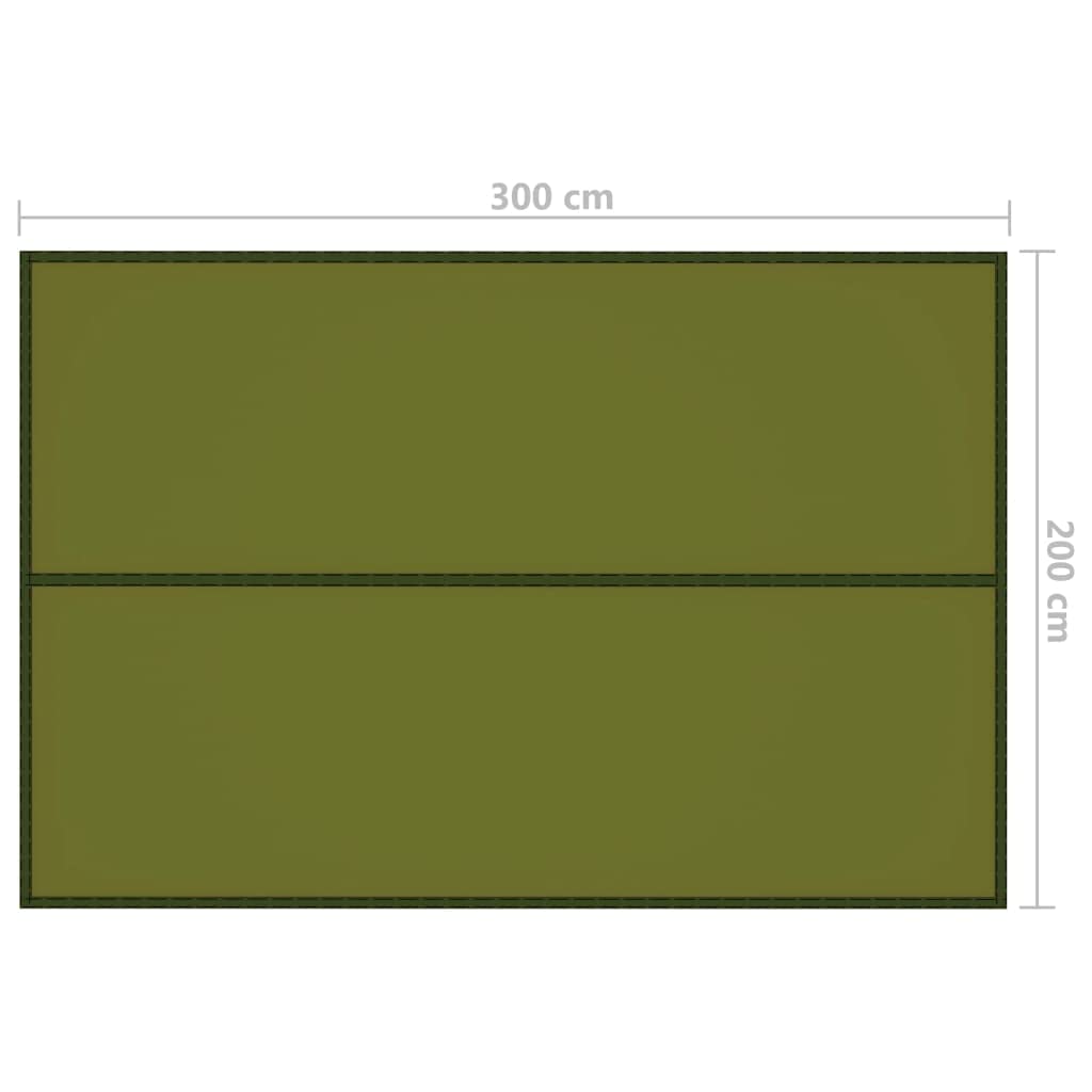 Outdoor-Tarp 3x2 m Grün wasserfestes Sonnensegel mit UV-Schutz, T Polyestergewebe, inklusive Heringe und Abspannseile, leichtes Campingzelt ideal für Garten, Balkon