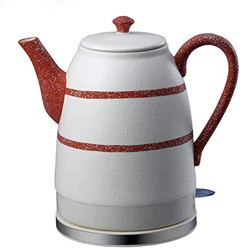 Haushalts-Wasserkocher Keramik Schneeflocke Glasur rote Linie Abnehmbare Basis Kochen Trockenschutz 1,2L 1200W Weiß
