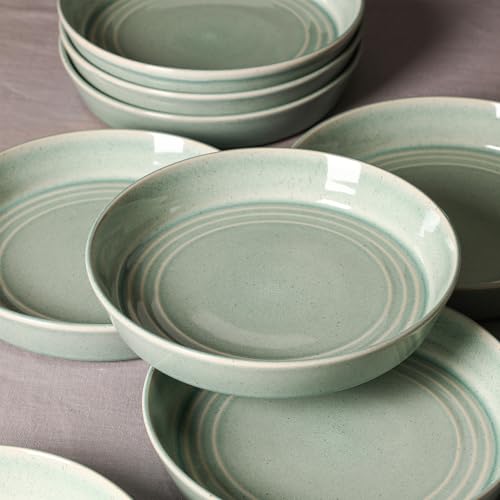 Stone Lain Claire 4-Piece Pasta Bowl Set Stoneware, Bowls, Dishwasher and Microwave Safe, Dish Set for 4, Green by Stone Lain - Image 5