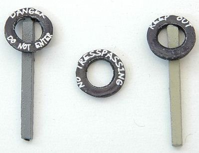 Custom Tires on Posts/Warning Signs -- 3 Pieces