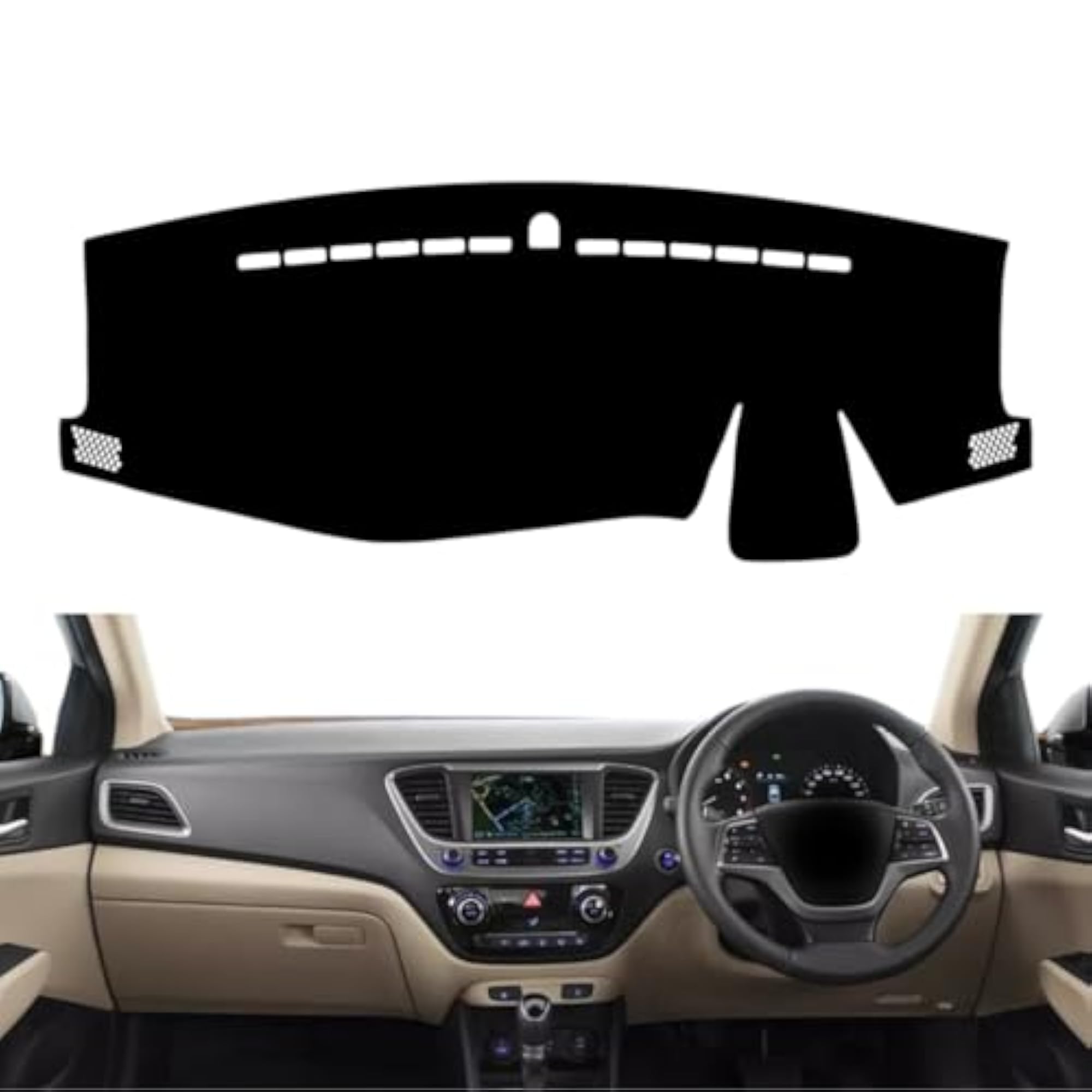 Car Dashboard Cover Compatible with Hyundai Verna 2017-2023