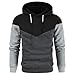 HUBGFEQ Fall Winter Men's Patchwork Hoodie Outdoor Sportswear Street Top Fleece Thermal Hooded Sweatshirt-Beige-L
