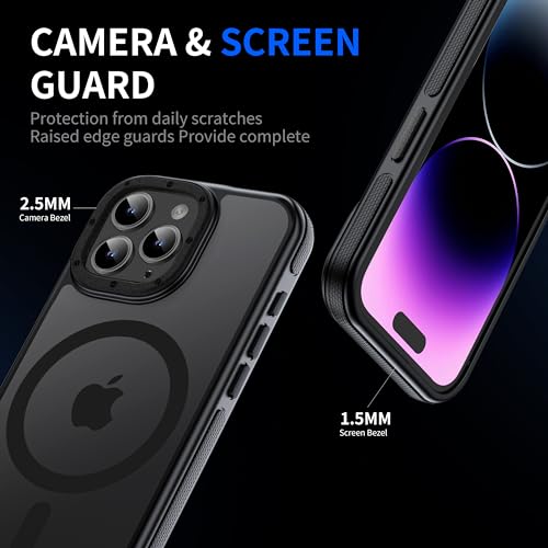 Yzoiko Strong Magnetic Case for iPhone 12 Pro Max [10Ft Military-Grade Protection] Compatible with fit MagSafe Shockproof Slim Thin Cover 6.7 inch 12 Pro Max Phone case, Black Bumper by Yzoiko - Used condition - Image 4