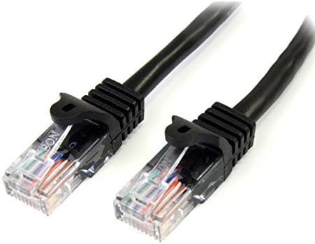 StarTech.com Cat5e Ethernet Cable - 25 ft - Black- Patch Cable - Snagless Cat5e Cable - Long Network Cable - Ethernet Cord - Cat 5e Cable - 25ft (45PATCH25BK)