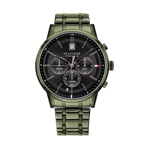 Tommy Hilfiger Reloj Analógico de Cuarzo multifunción para hombre con Correa en Acero Inoxidable Verde - 1791634