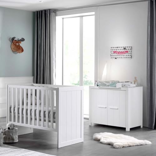 Paris Prix Pack - Lit Bébé, Commode & Plan à Langer Erik 60x120cm Blanc