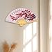 Alipis Folding Hand Fan for Women - Foldable Chinese Japanese Vintage Bamboo Silk Fan - for Hot Flash Church Decoration EDM Music Festival Dance Party Performance