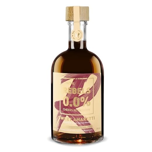 REBELS 0.0% Alternative Amaretto sans alcool 500 ml | Distillé deux fois pour un arôme intense | Goût primé | Amande & abricot sucré | Végan | Pour mixer un cocktail sans alcool | Apéritif