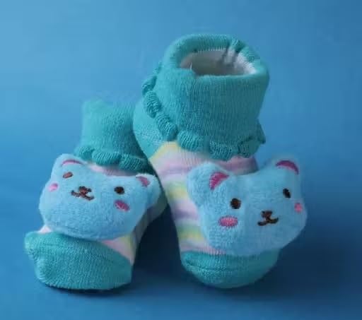 Soft Baby Booties with Cute Bow Design | Comfortable Non-Slip Kids Footwear for Newborns and Toddlers | Stylish Baby Shoes for Boys & Girls (BLUE, 0-12 MONTH, UK Footwear Size System, Infant, Age Range, Medium, 0 Months, 12 Months)-image-13