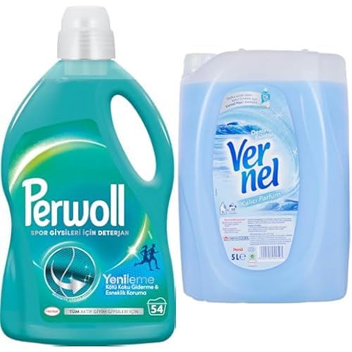 Perwoll Yenileme Ferahlık 3 Litre 50 Yıkama Sıvı Çamaşır Deterjanı (1 x 3000 mL) + Vernel Deniz Esintisi Kalıcı Parfüm 50 Yıkama Çamaşır Yumuşatıcısı (1 x 5000 ml)