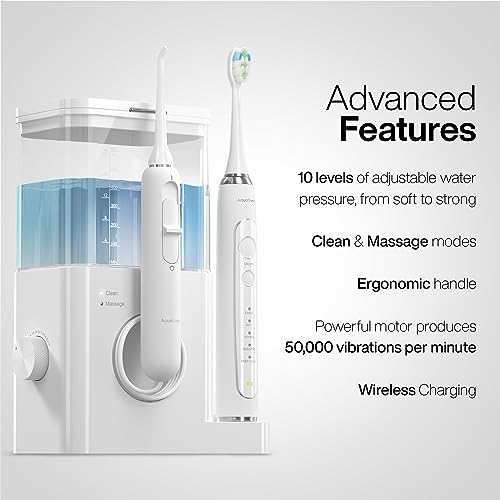 Image of AquaSonic Home Dental Center PRO - Brushing & Flossing Made Easy - Brush & Floss - Power Toothbrush & Water Flosser - Whiter Teeth & Healthier Gums
