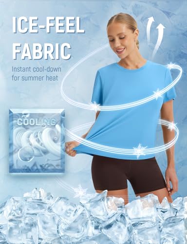 Image of baleaf Women Ice Cooling Running Shirts Quick Dry Short Sleeve Tops