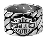 Harley-Davidson Men's B&S Tread Band Ring, Silver Stainless Steel HSR0071 (10)