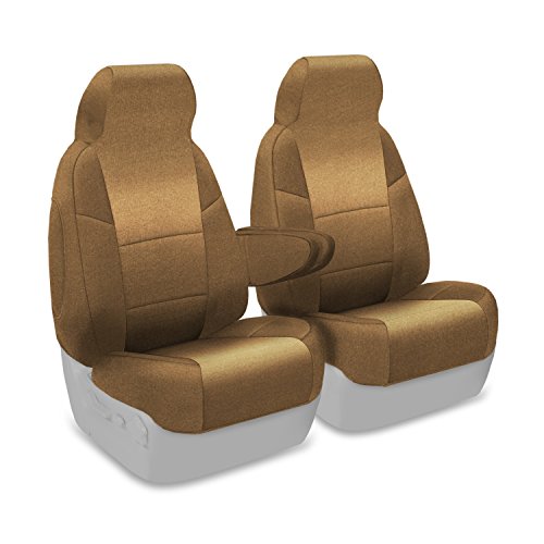 Coverking Custom Fit Front 50/50 High Back Bucket Seat Cover For Select Ford Excursion Models - Velour (Tan) #TOP7