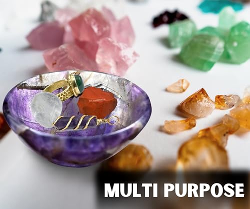 Image of Amethyst Meditation Bowl - Premium Crystal for Mindfulness and Relaxation - Handcrafted Stone Bowl for Healing and Serenity - Meditation and Spiritual Practices (2 Inch)