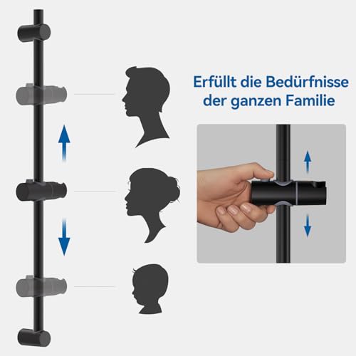 Auralum Duschstange 70cm, Edelstahl Brausestange mit Duschhalterung, Höhenverstellbare und um 360° drehbare Duschkopfhalterung… – Ansicht 5